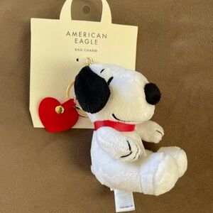 American Eagle Outfitters White and Black Bag Charm